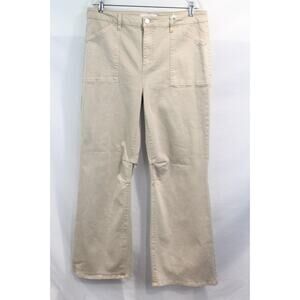 RISEN Los Angeles Wide Straight Jeans size 15 Beige Denim Stretch High Rise